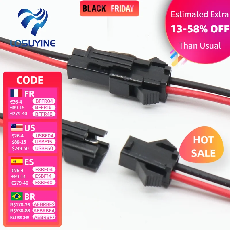 

Акция! 10 пар, длина 15 см, JST SM, 2 контакта, разъем «папа-мама» провода