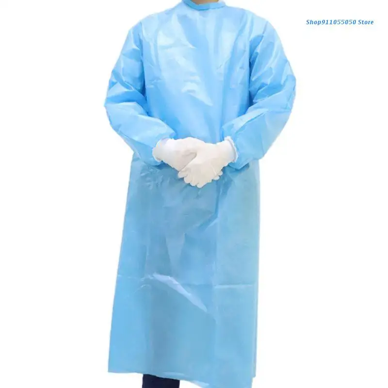 

C5AB 10 Pack Blue Disposable Isolation Gown Protective Isolation Gown Clothing