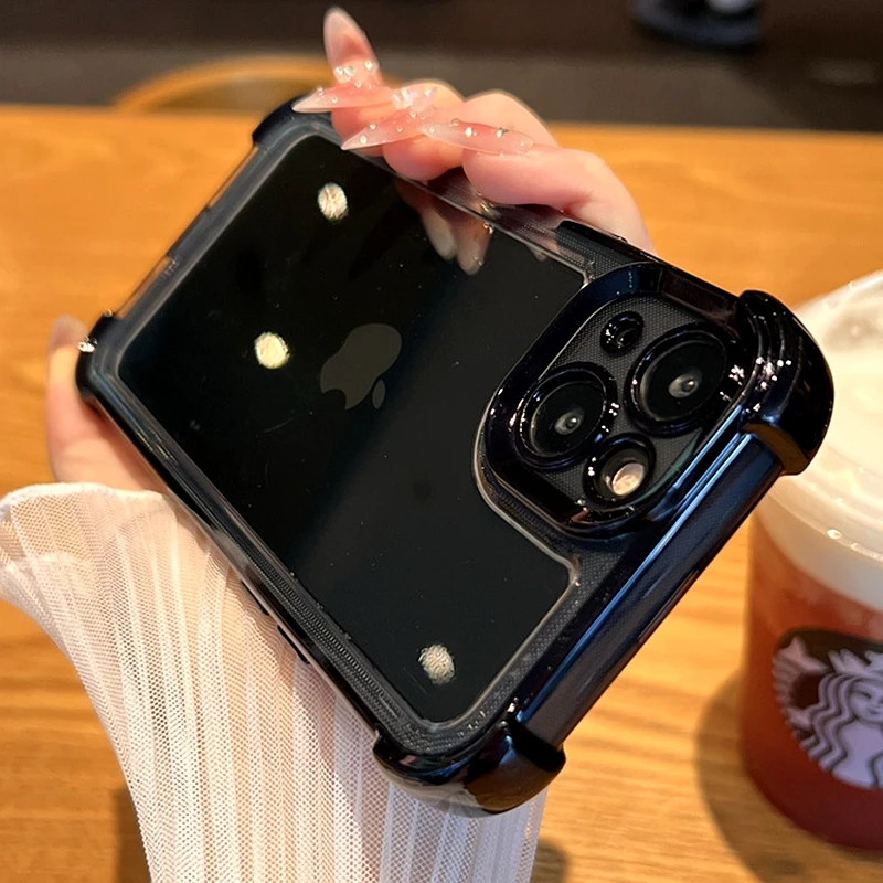 

11 Max прозрачный чехол Max Xs для Iphone 12 14 бампер роскошный Pro 13 противоударный плюс гальванический чехол