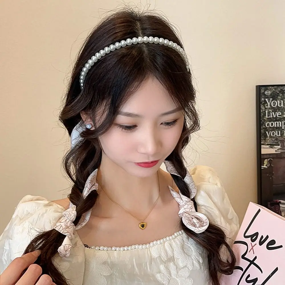 

Design Temperament Courtly Style Women Hair Accessories Balletcore Hair Hoop Korean Style Headband Ribbon Hair Band