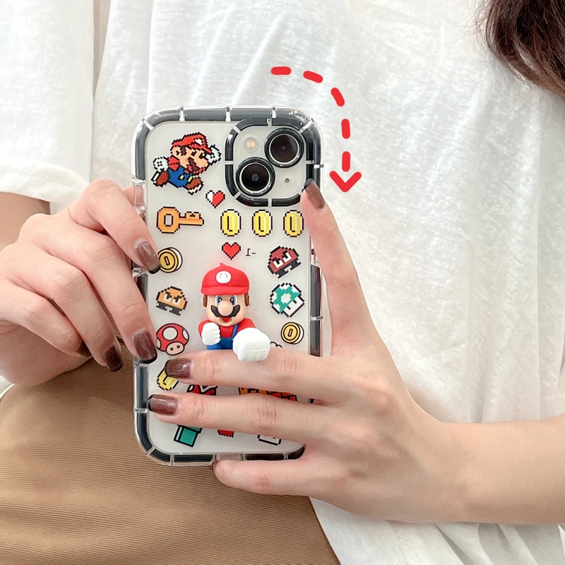 

3D Cute Cartoon Japanese Anime Animal Bracket Phone Case For iPhone 13 12 11 Pro Xs Max Xr X Shockproof Soft Cover