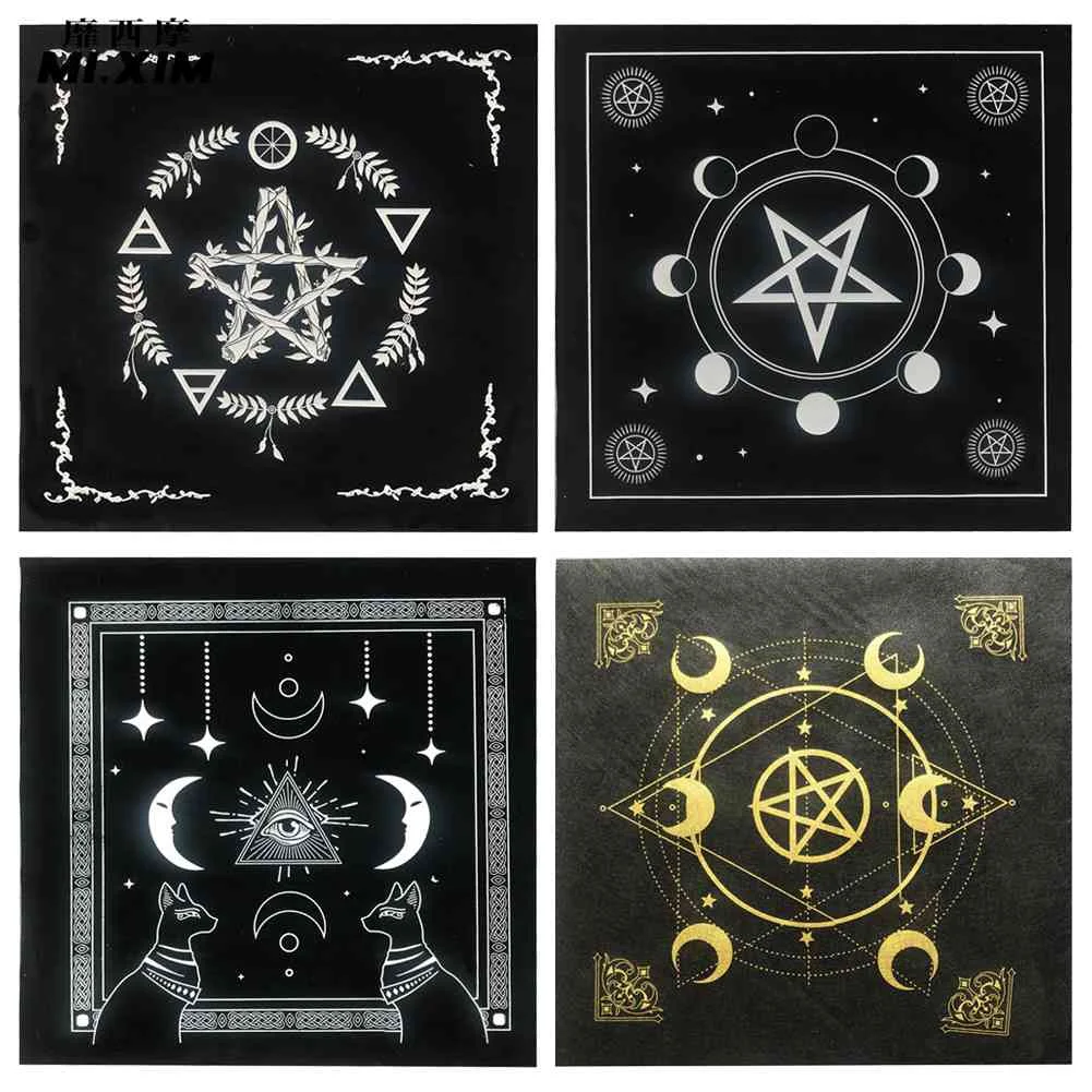 

1pc Corduroy/Non-woven Tarot Card Tablecloth Professional Pentagram Board Game Fortune Astrology Card Pad 49x49cm
