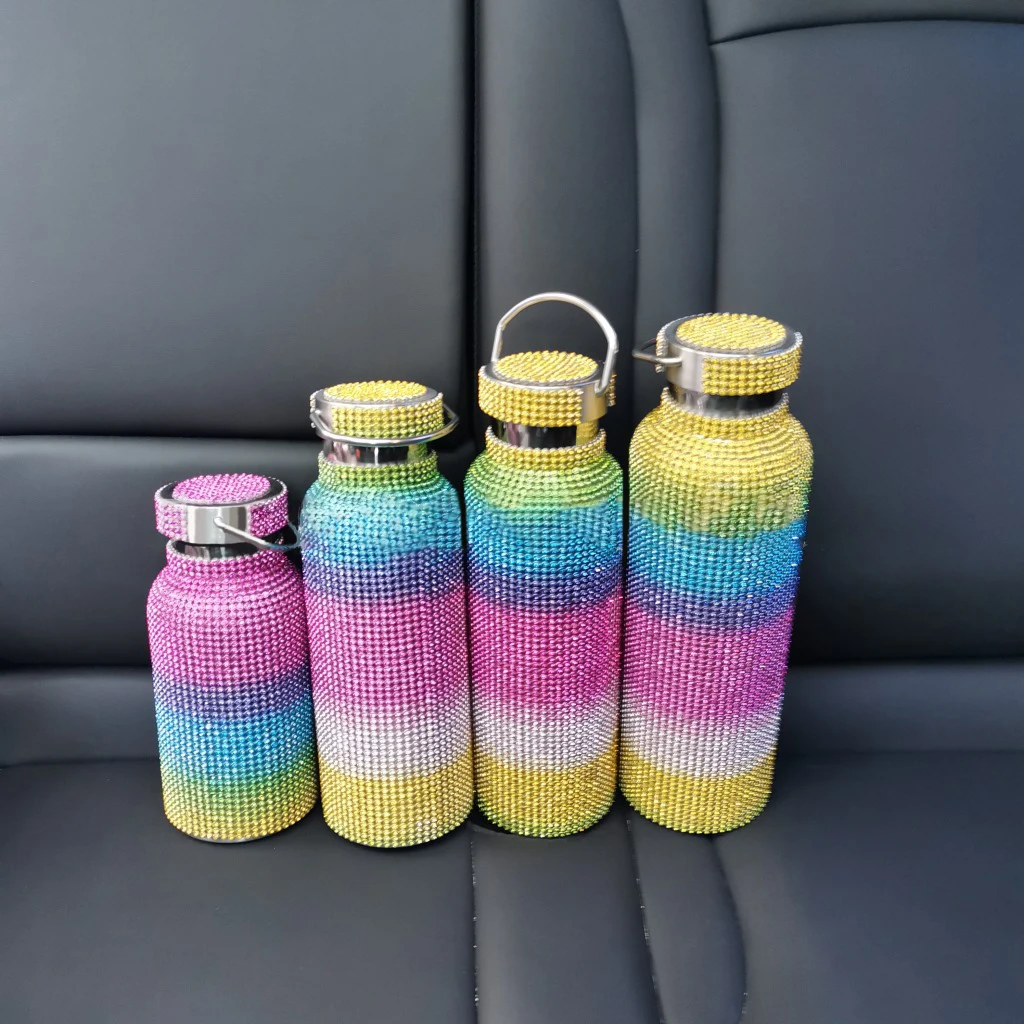 

Термос из нержавеющей стали для девочек, термос с холодным и горячим охлаждением, Ювелирное Украшение с бриллиантами