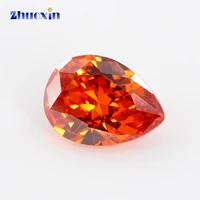 2x313x18mm pear shape 5a orange cz stone 2x3 13x18mm synthetic gems cubic zirconia for jewelry