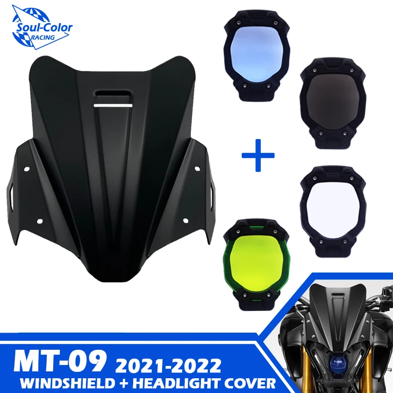 Sport Windshield Visor Windscreen Headlight Protector Cover Guard Fits For YAMAHA MT-09 2021 2022 MT09 SP 21-22 FZ09 FZ-09 |