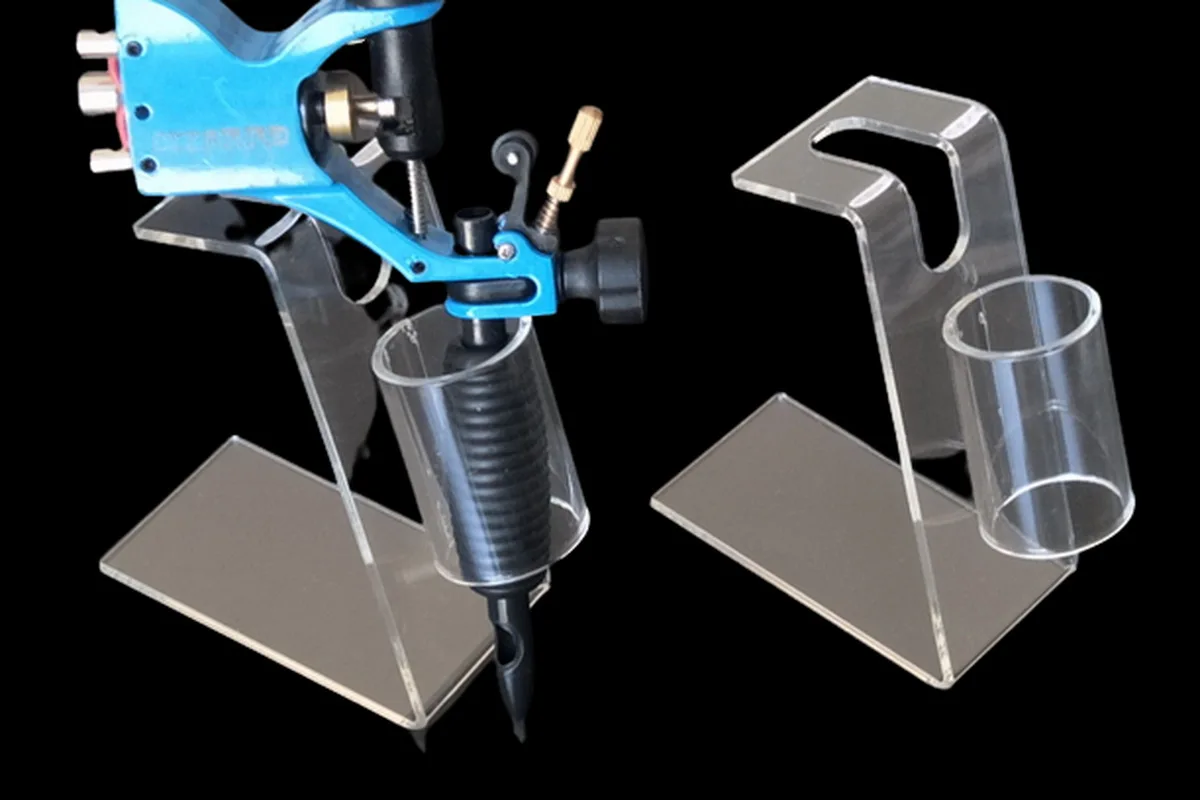 

1 шт., прозрачный акриловый держатель для тату-машинки