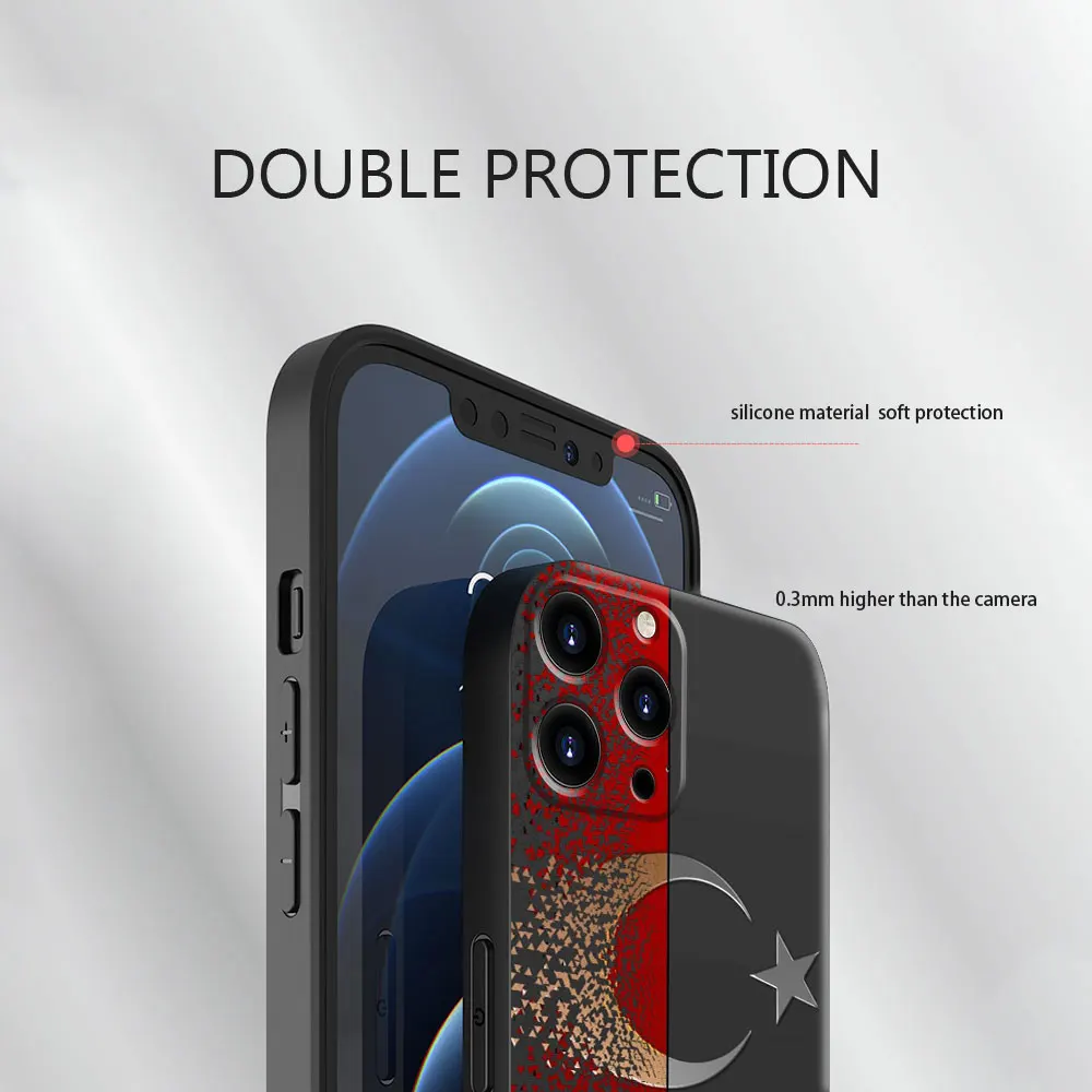 Противоударный чехол для Apple iPhone SE 11 12 13 Pro Max XS 7 8 Plus XR 7p p 13pro 11pro 2022 12pro Турецкий флаг