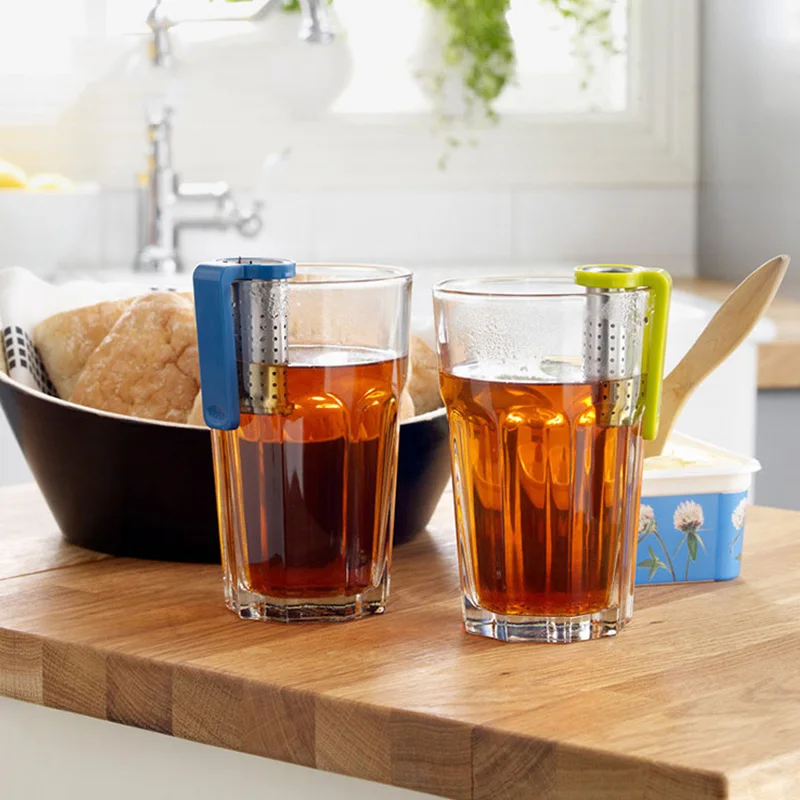 

2/4/5PCS Stainless Steel Tea Bag Infuser Filter Drinkware Tea Accessories With Handle Hanger Tea Filter