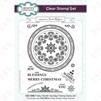 2022 wreath christmas clear silicone stamps scrapbook paper decoration embossing template diy greeting card handmade craft molds