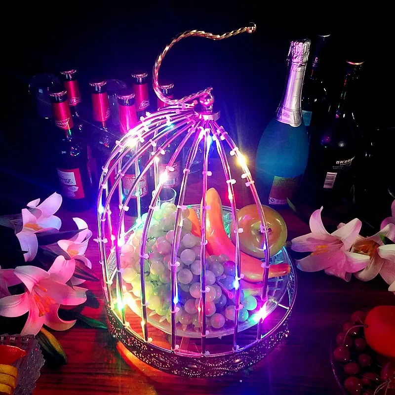 Светящаяся подставка для фруктов снэков креативная бара клетка миска ночная