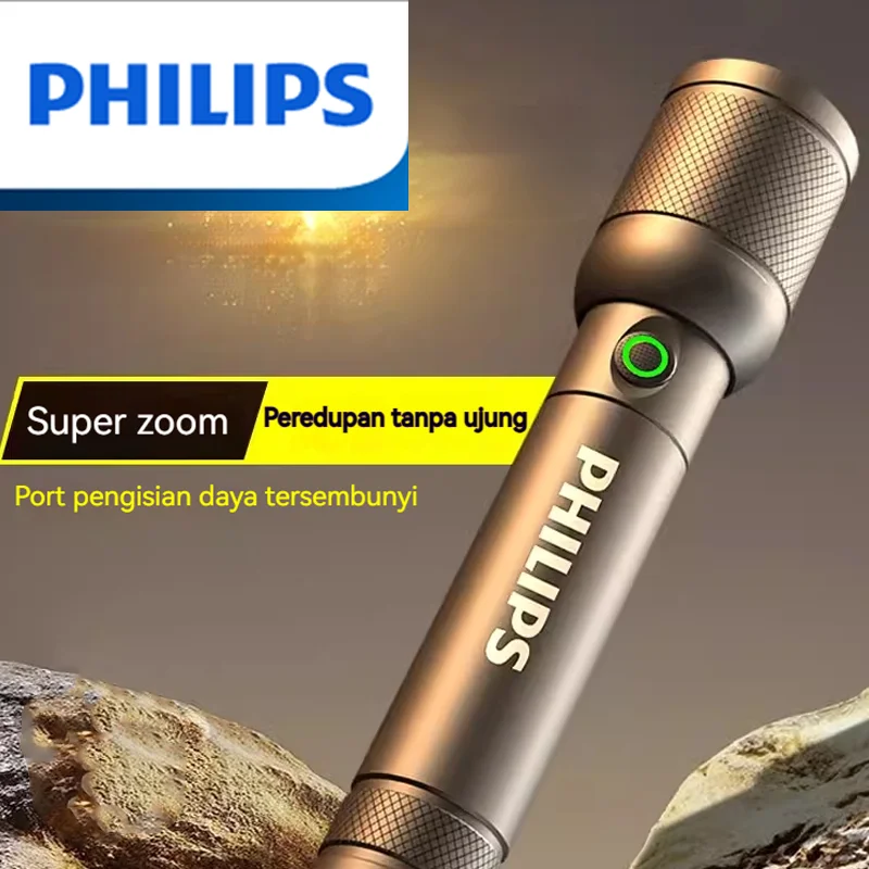 Фонарик Philips с оптическим зумом портативный фонарик 4 режимами освещения USB C