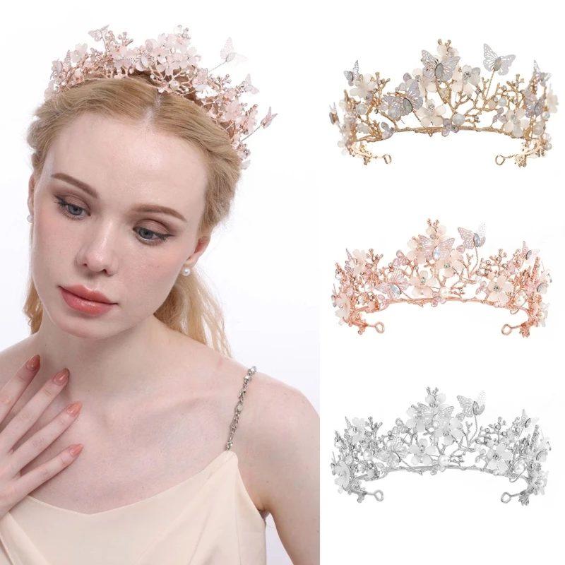 

Shinning Crystal Flower Woman Baroque Style Wedding Hair Supplies for Bride