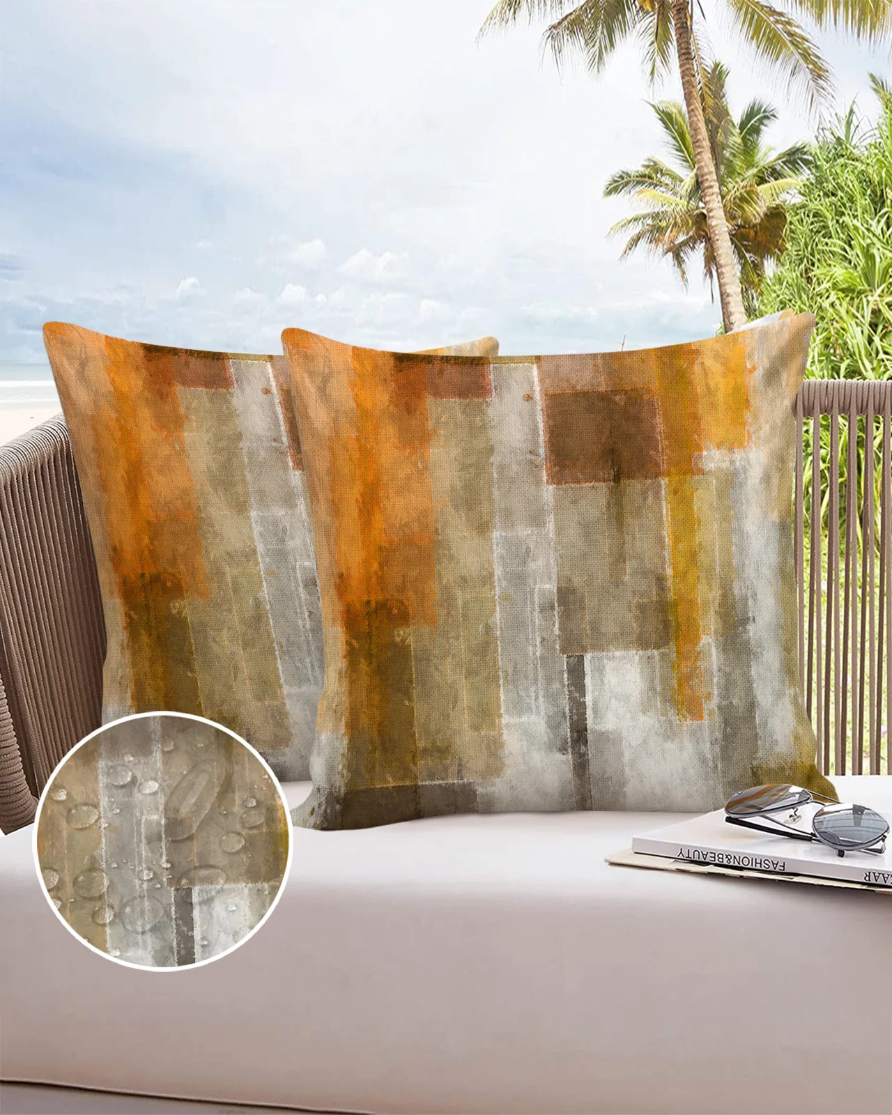 

Абстрактная масляная живопись Геометрическая оранжевая Водонепроницаемая наволочка для подушки украшение для дома и офиса