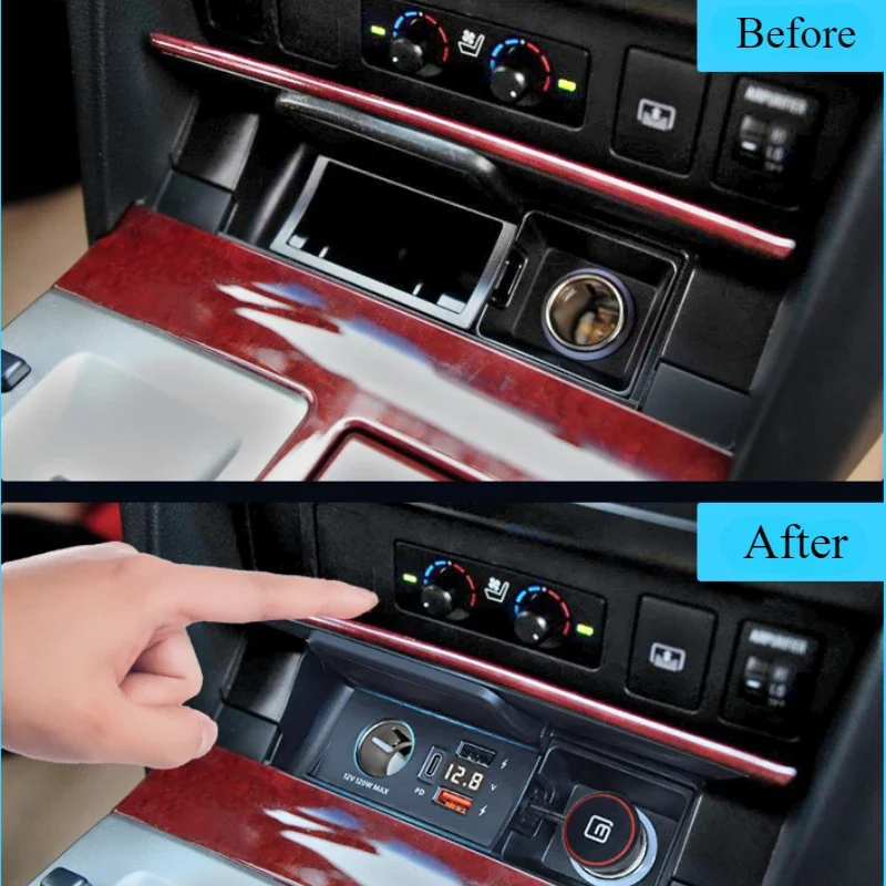 Для Toyota Camry 2006-2017 автомобильное зарядное устройство Type-c порт прикуриватель USB