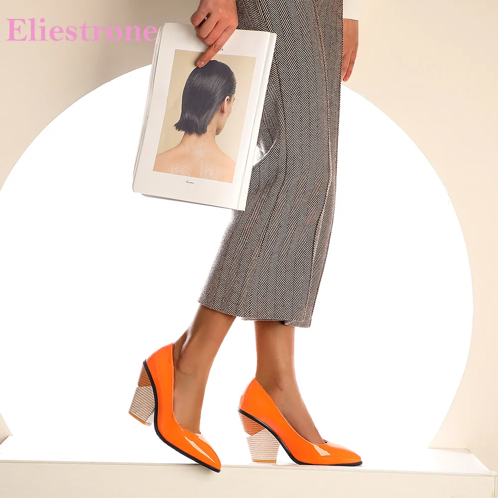 

Brand New Sweet Orange White Women Nude Pumps Fashion High Heels Lady Dress Shoes LA267 Plus Big Size 11 43 46 48
