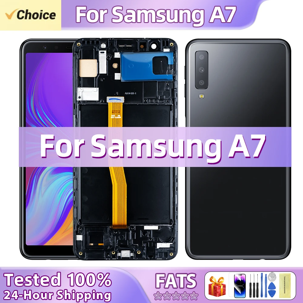 A750 A750F A750FN/DS экран дисплея с рамкой для Samsung Galaxy A7 2018 ЖК-дисплей цифровой сенсорный