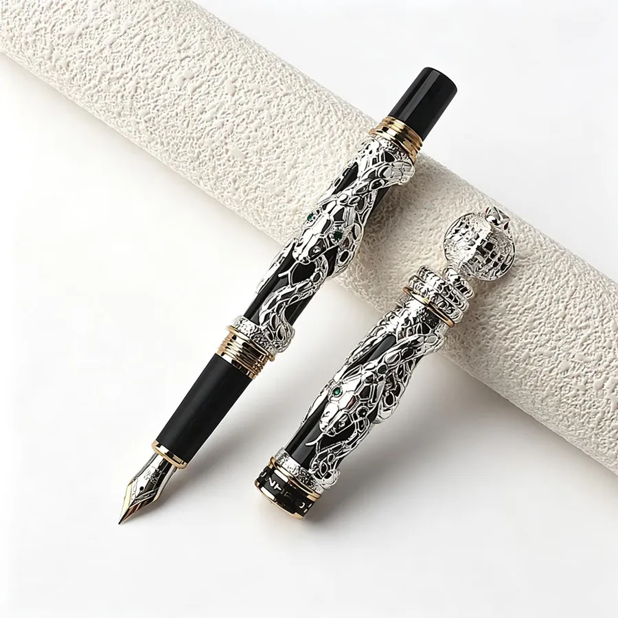 Роскошная перьевая ручка Jinhao с 3D-тиснением в виде змеи, металлическая, с гравировкой, винтажная, для бизнеса, коллекционная, подарочная (art.: 3920db653c8a5) - 3920db653c8a5