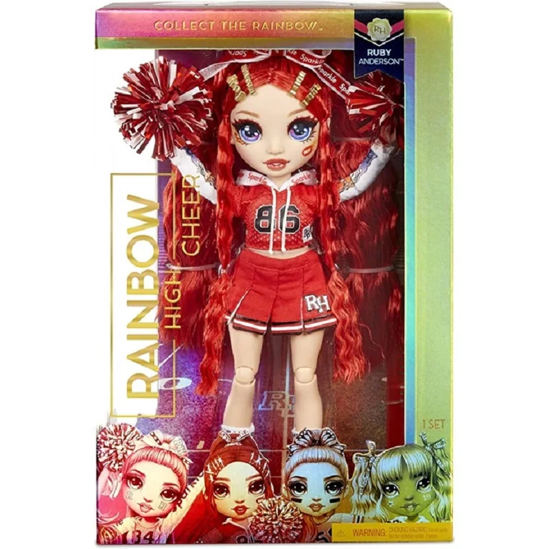 

Rainbow high Cheer Poppy Rowan – Orange red yellow Cheerleader Fashion Doll with 2 Pom Poms and Doll Accessories gift for kids