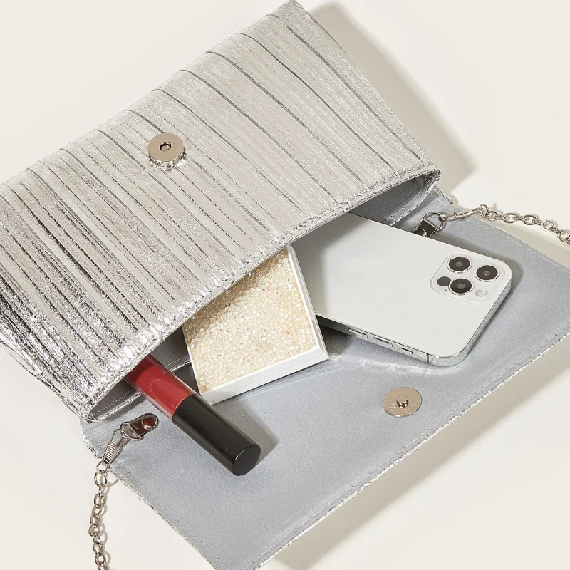 Плиссированный Блестящий клатч кошелек вечерняя ручная сумка для вечеринки