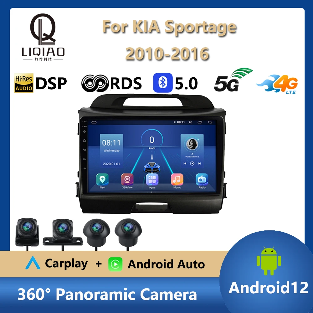

Автомагнитола на Android 12 для KIA Sportage 2010-2016, мультимедийный видеоплеер с навигацией, GPS, Bluetooth
