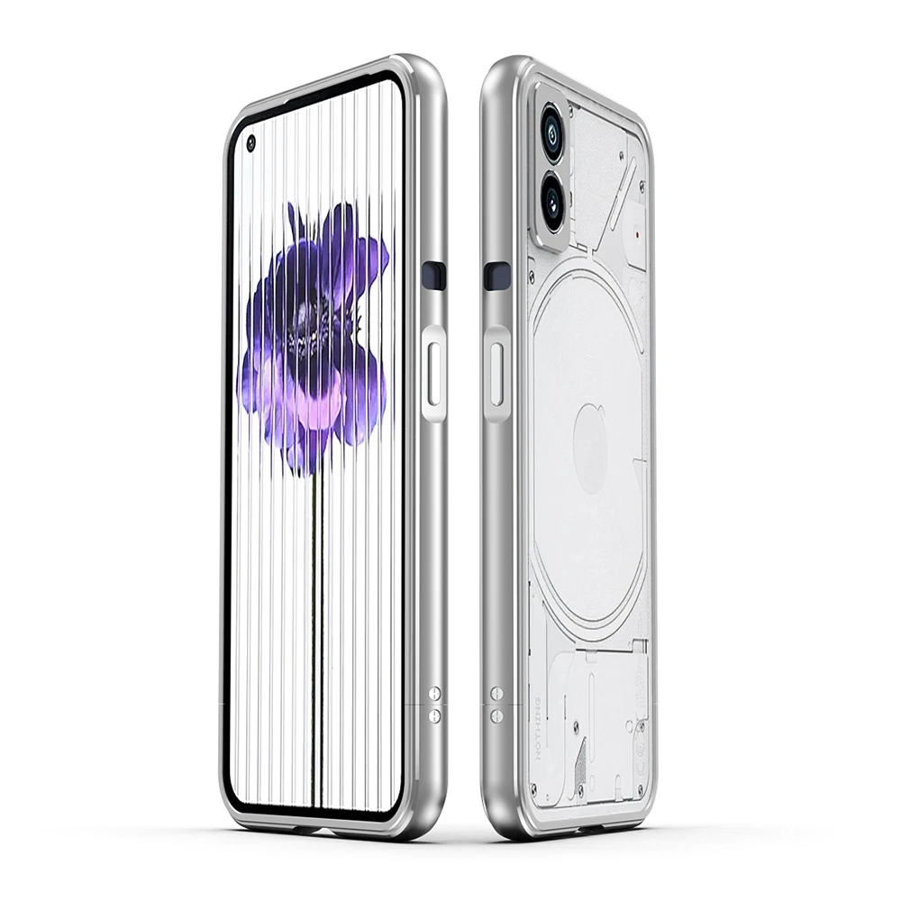 Cena Luksusowe Na Nic Telefon 1 Etui Jedna Aluminiowa Metalowa Rama Zderzaka Slim Cover Skóra Ochronna Telefon Funda + Osłona Obiektywu Carmera
