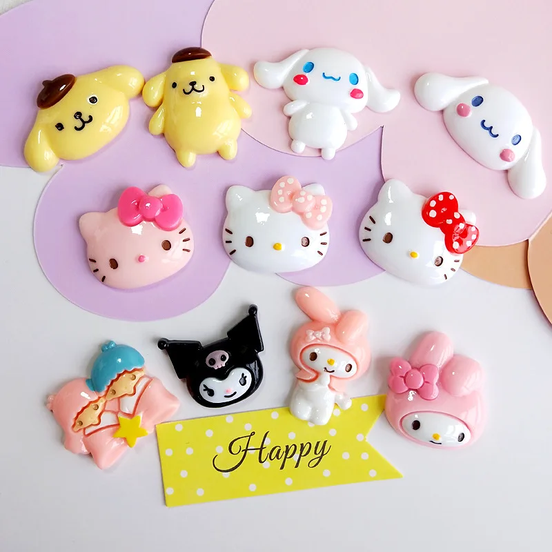 

Новинка, клей Sanrios My Melody, ручная работа, резиновый материал, Шпилька для волос, наклейка для оболочки, аксессуары для украшений «сделай сам»