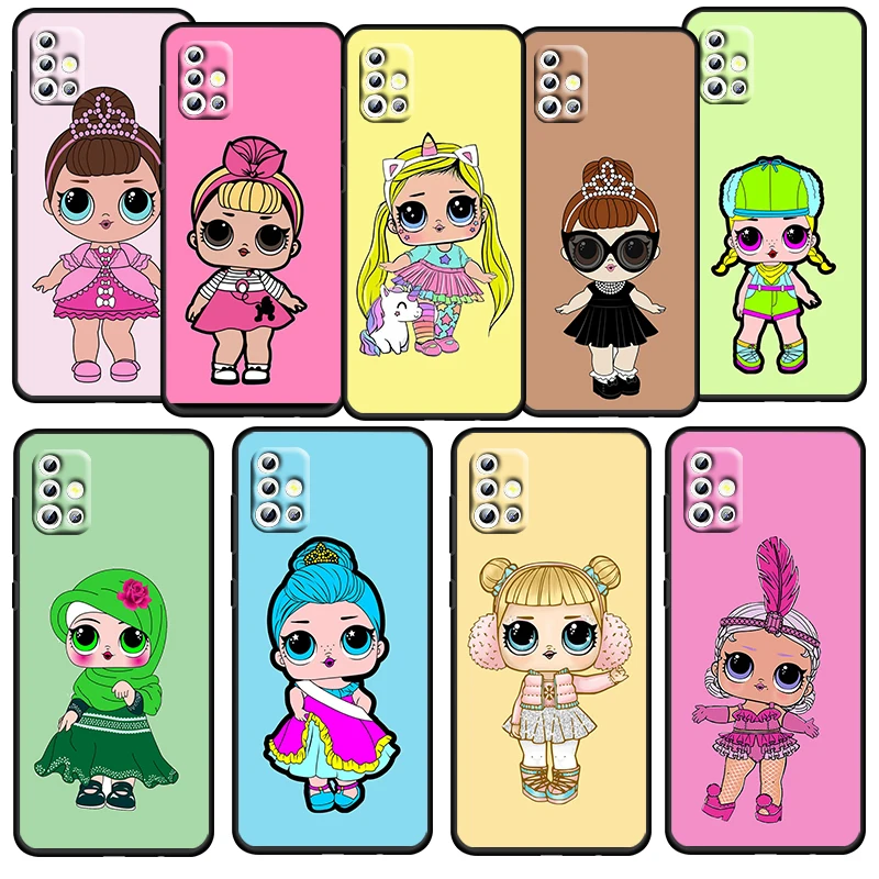 

Girl LOL Surprise Doll Gift For Samsung Galaxy A52S A72 A71 A52 A51 A12 A32 A21S 4G 5G Fundas Soft Black Phone Case Capa Coque