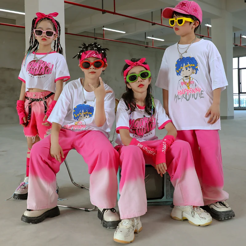 

New Hip Hop Dance Costumes for Kids Stage Performance Clothing Children Modern Street Dancing Wear Teenage Girls Jazz Outfits
