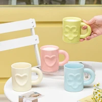 cartoon 350ml ceramic mug student milk coffee cup with handle retro mugs office home cute print water cups couple cups