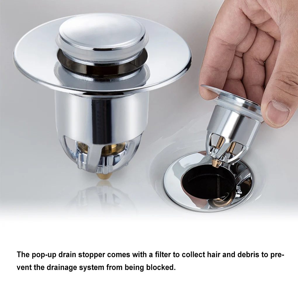 

Press Bounce Basin Pop-up Drain Filter Bathroom Shower Sink Filter Plug Hair Extension Bath Plug Kitchen Hardware Accessories