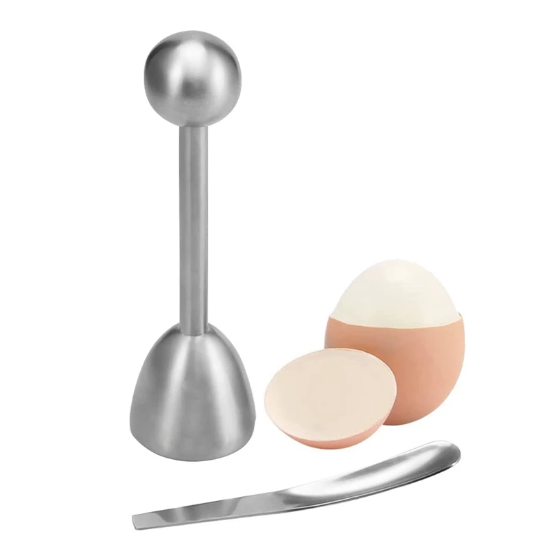 

Egg Topper,Egg Cutter,Egg Cracker For Hard & Soft Boiled Eggs,Egg Cutter Topper With Spoon,Stainless Steel Kitchen Gadgets