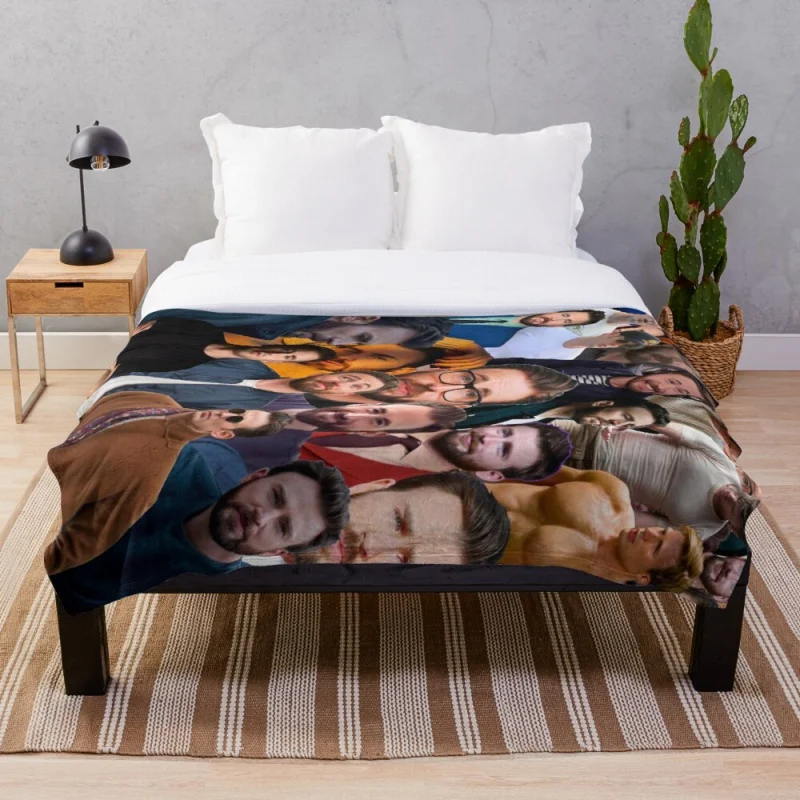 Chris Photo Collage Throw Blanket blanket cover, warm decoration, bed and sofa men and women
