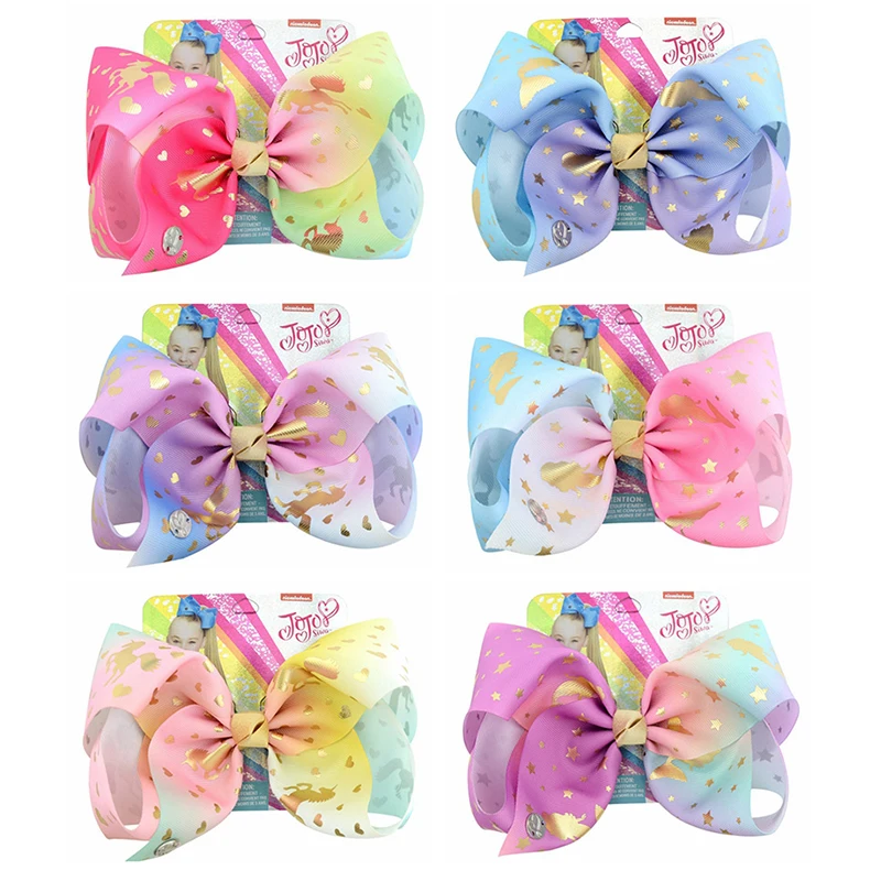 

8INCH 20CM Super Big JOJO Siwa Cute Unicorn Bows Hair Clips Pins Grips for Children Baby Girl Kids Accessories Headwear