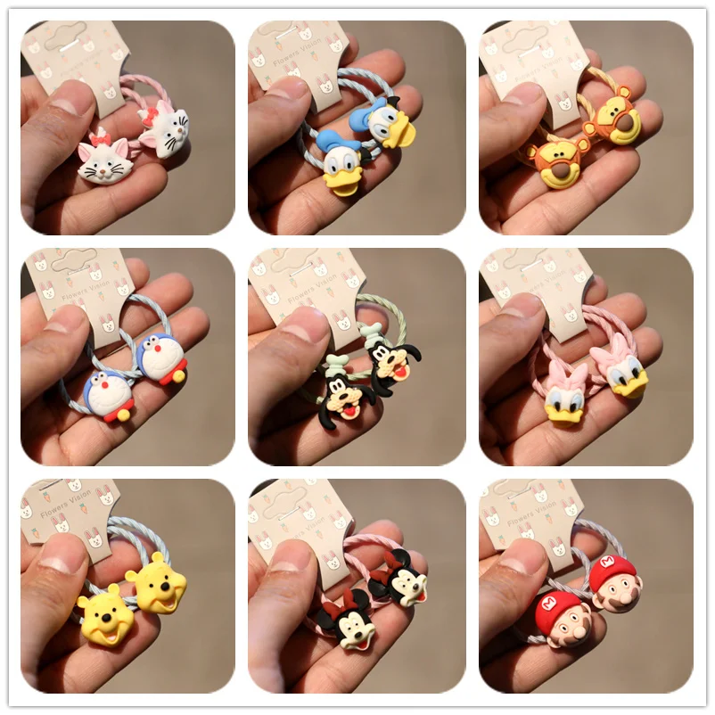 

2 шт., Детские эластичные повязки для волос с героями мультфильмов