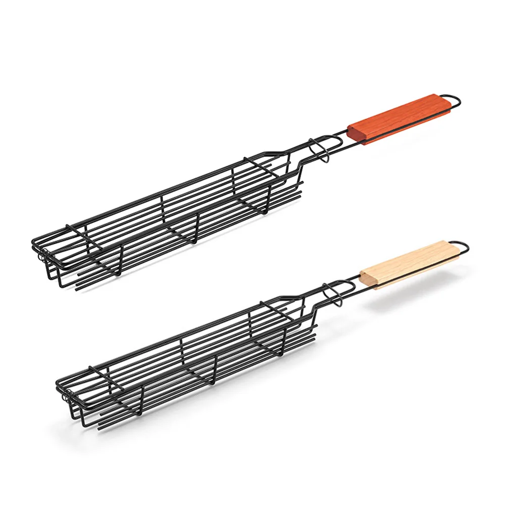 

Camping Barbecue BBQ Grilling Basket Charcoal Grill Outdoors Grill Tools Portable Nonstick Roasting Picnic For Meat Hamburger
