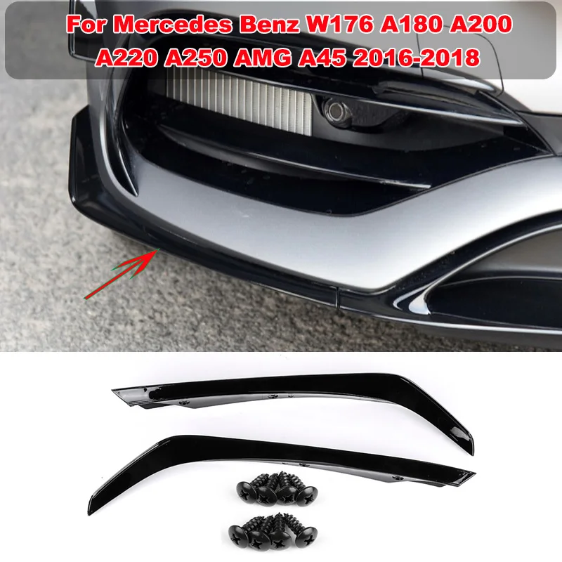 

Передний бампер, боковой спойлер, нижняя утка для Mercedes Benz W176 A180 A200 A220 A250 AMG A45 2016-2018, автомобильные аксессуары