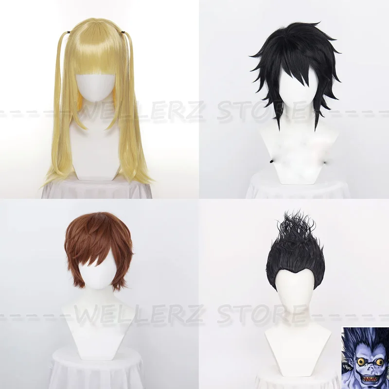

Парик аниме «Death Note» для косплея Миса рюка Ягами L парик для костюма на Хэллоуин вечеринку для взрослых мужчин женщин A13
