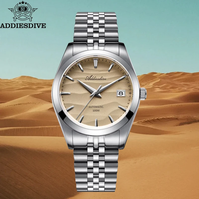 Фото ADDIESDIVE НОВЫЕ автоматические часы с песочным циферблатом AD2059 reloj hombre NH35A Водонепроницаемые механические часы из нержавеющей стали с сапфировым стеклом №2