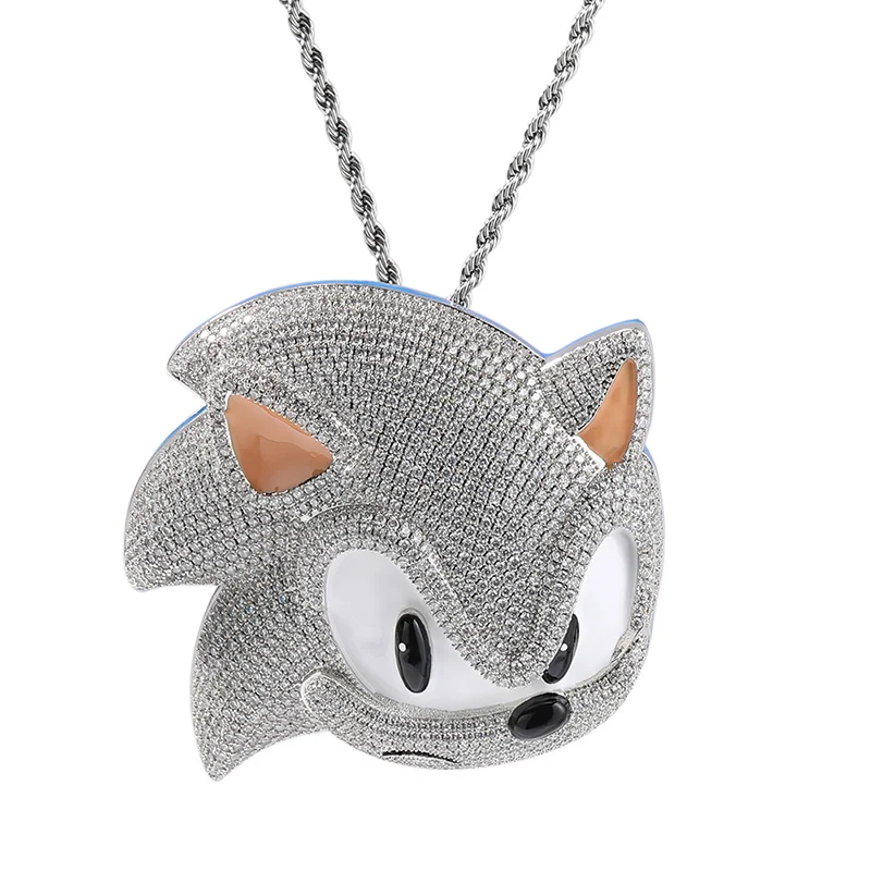 Хип-хоп 3A + CZ камень с покрытием Bling Iced Out светящийся кулон персонажами