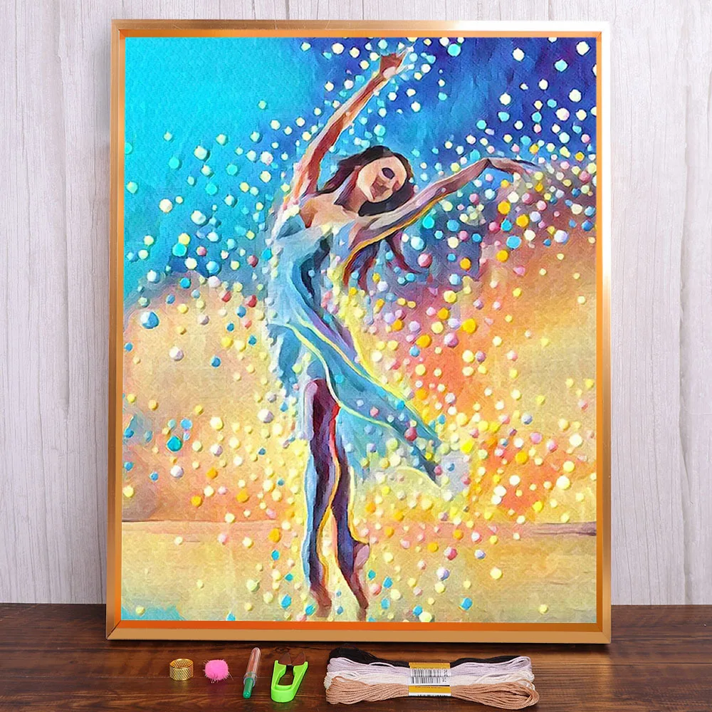 

Ballet Girl Fairy Ange Pre-Printed 11CT Cross-Stitch Embroidery Full Kit DMC Threads Craft Needlework Knitting Sewing Jewelry