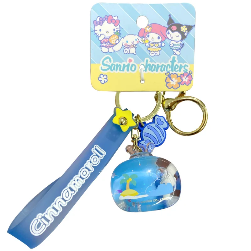 

Брелок Sanrio в стиле аниме, держатель для ключей с развлекательным рисунком влюбленных пар, кольцо с подвеской в школьный портфель, маленький ...