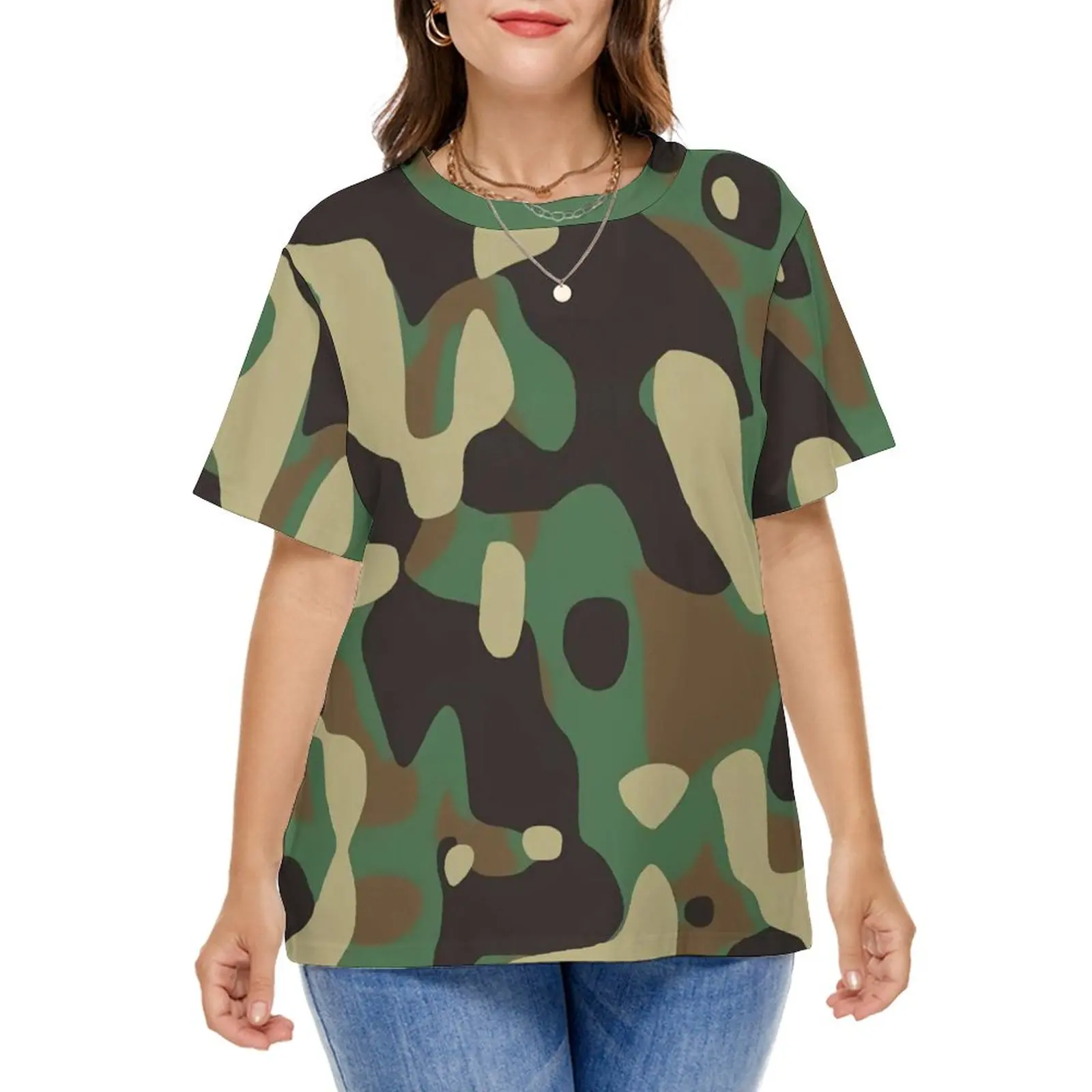 Military Camo Print T-Shirts Cool Gift Sloth Camouflage Casual T Shirt Short Sleeve Cute Tees Plus Size 4XL 5XL Birthday Present