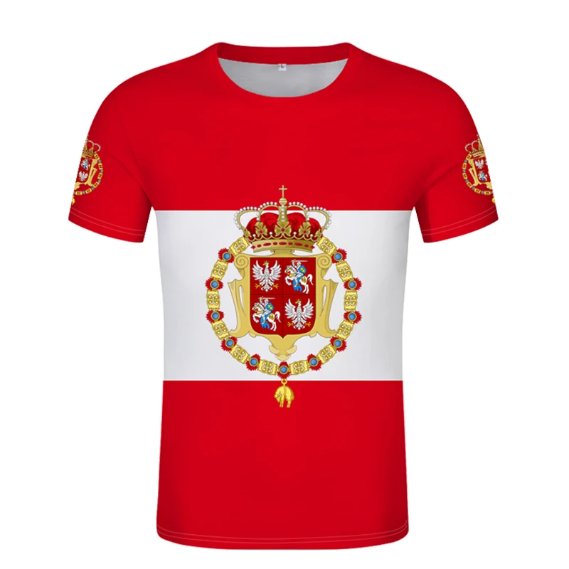 

Polish-Lithuanian Commonwealth Flag T-shirt Free Custom Name Number Poland Flags T-shirt Print Logo Polish Red White Clothing