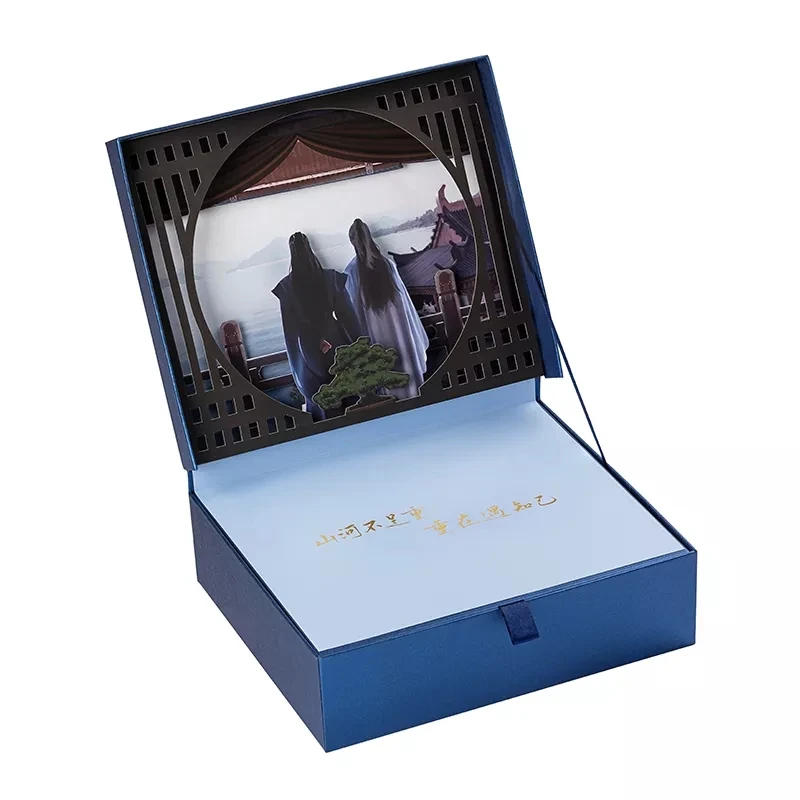 

Word Of Honor Lucky To Get Your Heart Collection Gift Box Shan He Ling Hairpin Folding Fan Purse Bookmarks Postcards Gift Box