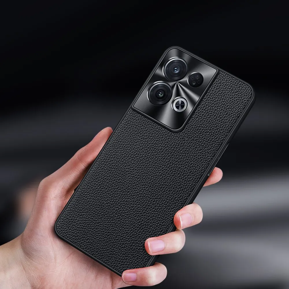 Genuine Leather Case For Oppo Reno 8 7 6 Reno8 Pro Plus Case 3d Lens Full Protector Cover For Reno7 Se Coque Luxury Phone Shell