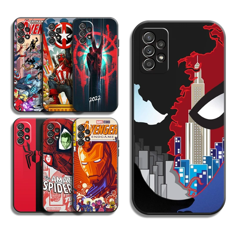 

Marvel Spiderman Phone Cases For Samsung Galaxy A31 A32 A51 A71 A52 A72 4G 5G A11 A21S A20 A22 4G Soft TPU Carcasa Coque