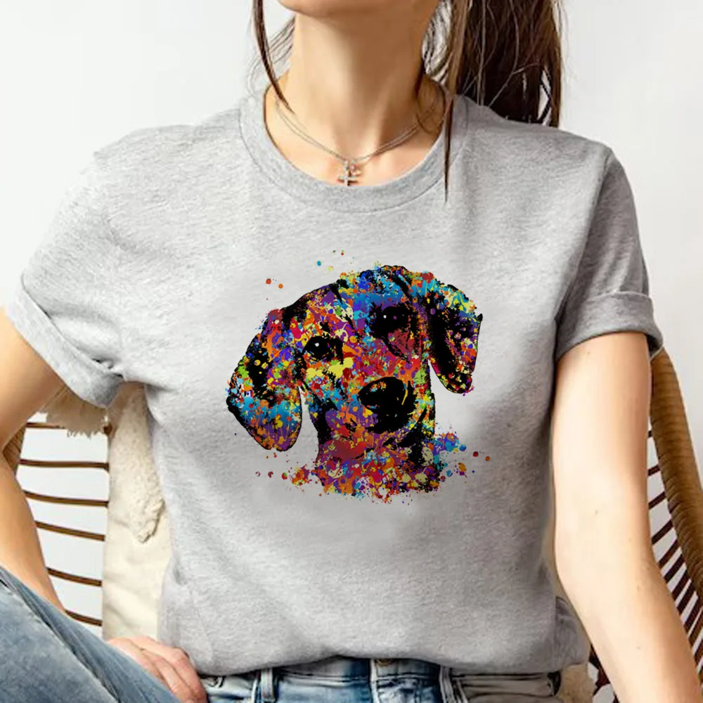 Футболка женская в стиле Харадзюку с принтом такса