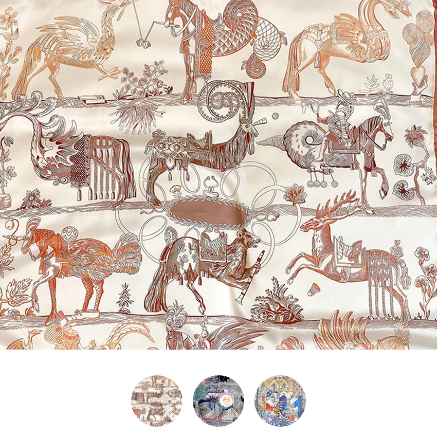 

Дизайнерский шелковый шарф, сатиновые шарфы с закатанными краями, 90*90 см, квадратный шелковый шарф, платок, Женская бандана