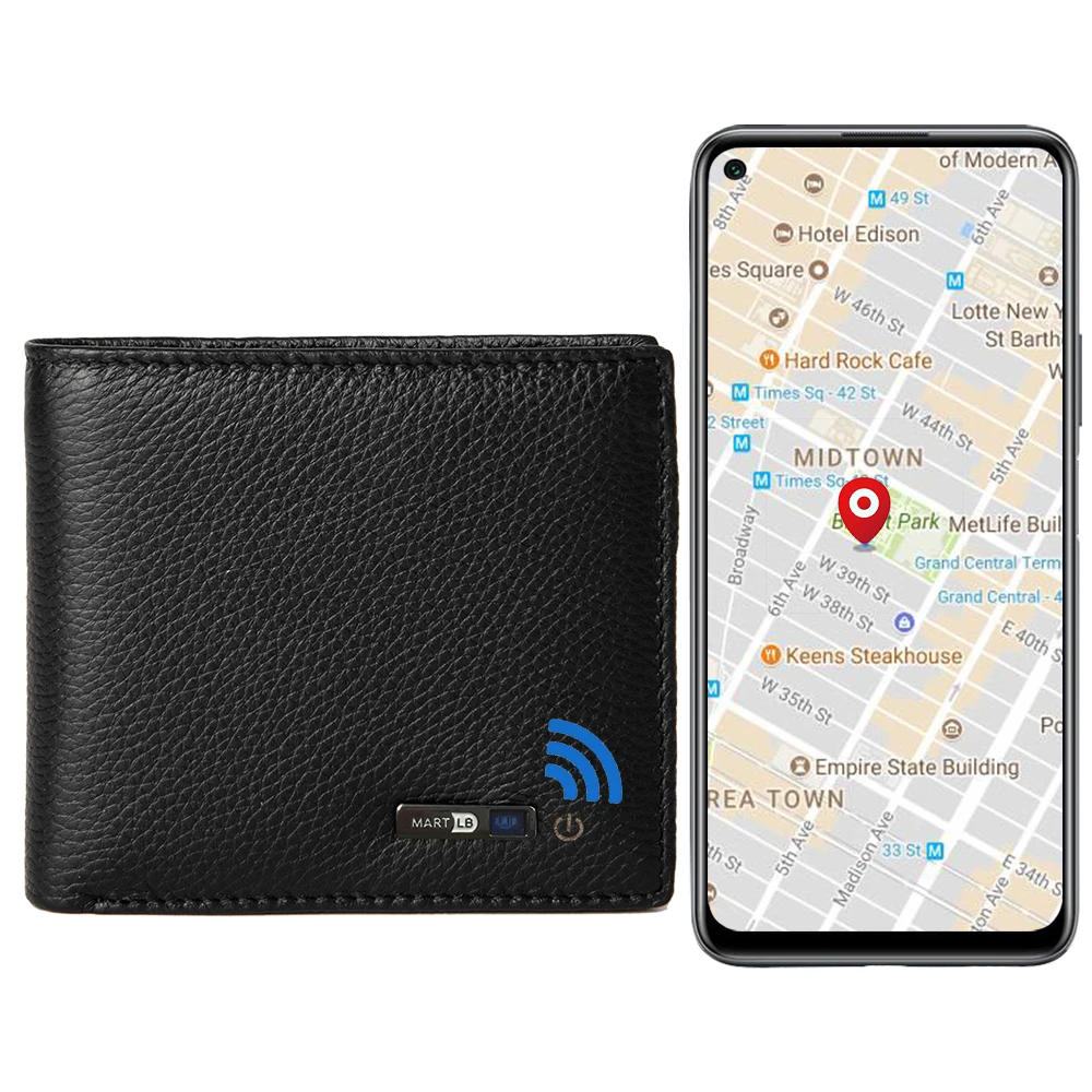 

Smart Anti-lost Wallet Tracker Genuine Leather Men wallets Soft Bluetooth-compatible Leather Purse Male Luxury Men's Wallet