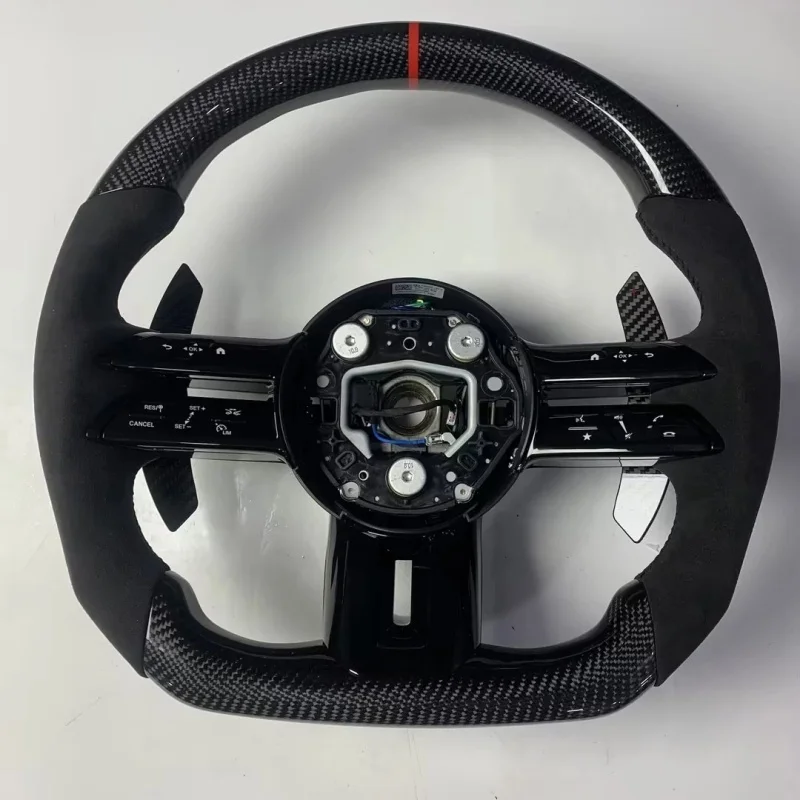 Фото Для Mercedes-Benz A-класса, E-класса, ML, GL, G-класса, S-класса: рулевое колесо из карбона, изготовленное на заказ, с кожаными аксессуарами №1